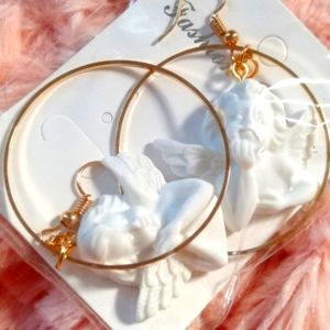 Angel Cupid Hoop Earrings